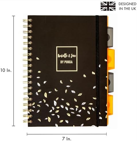 Pukka Pad 5 Subject Spiral Notebook 12-Pack - 200 Pages, 100 Sheets of 80GSM Paper with Repositionable Dividers & Perforated Edges for Office Planning & Organization - B5-7 X 10, Rochelle & Jess - Image 3