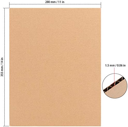 HOZEON 100 Pack Corrugated Cardboard Sheets 11 x 14 x 1/16 Inches,1.5mm Thick Cardboard for Crafts,Brown Flat Cardboard Sheets for Packing, Mailing, DIY - Image 3