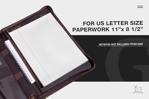 Personalized Leather Portfolio Padfolio for Men, Engraved Gifts for Father's Day for Husband from Wife, Customized Leather Gifts Present for Son/Dad, for Birthday, Dark Brown - Image 7