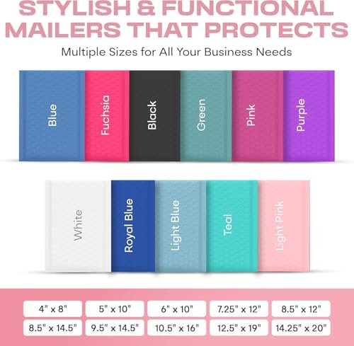 Light Pink Bubble Mailers 12x15, Self Seal Poly Padded Envelopes, 100 Pack - Image 3