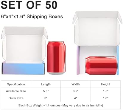 6"x4"x1.6" Shipping Boxes, 50 Pack Purple Cardboard Mailer Box, Small Gift Boxes for Packaging Small Business - Image 2
