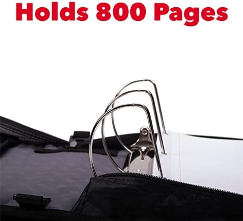 Case-it King Sized Binder 4-Inch D-Ring Jet Black | 800 Sheet Capacity | 5 Subject File Folder | With Shoulder Strap | Pack of 4 - Image 3