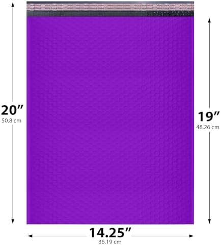 Purple Bubble Mailers 14.25x20 Self Seal Poly Padded Envelopes #7, 50 Pack - Image 2