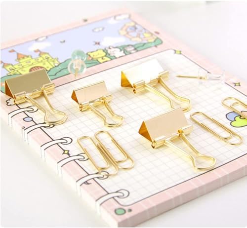 Paper Clips Binder Push Pin Set, Assorted Sized Binder Clips - Image 4