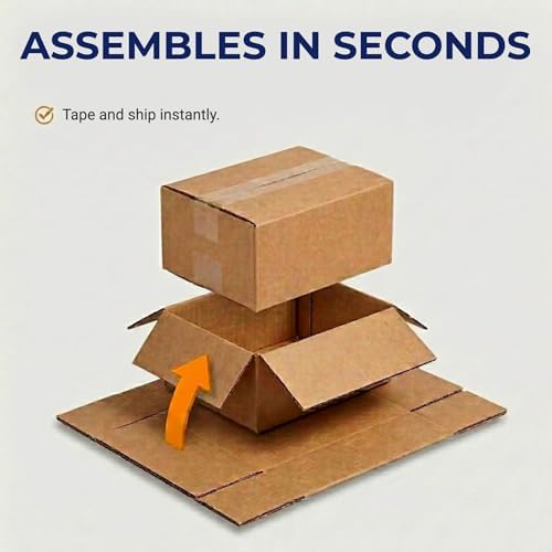 BOX USA Shipping Boxes Flat 12"L x 9"W x 4"H, 25-Pack | Corrugated Cardboard Box for Packing, Moving and Storage - Image 5