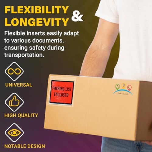 ABC PACK & SUPPLY Packing List Envelopes, Clear with Red Face Packing List Enclosed, 4 x 5 Inch, Self Seal Shipping Document Pouches 2 Mil Polyethylene, Pack of 1000 - Image 4