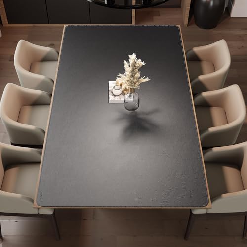 CENNBIE HUGE220 86.6" x 47" Black Leather Desk Mat for Conference Table, Dining Table, Work Table, Banquet Tables, Library Table - Image 6