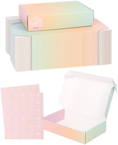 9x6x2 Inch Small Shipping Boxes, 45 Pack Colored Cardboard Boxes, Cute Colored Packaging Box for Gift by TryDrem
