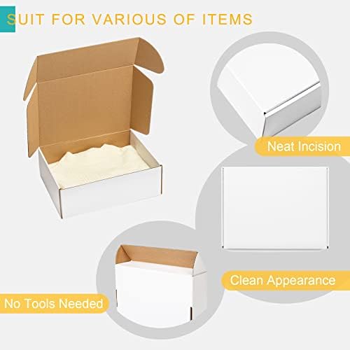 Mcfleet 24 Pack 12x9x4 Shipping Boxes - White Corrugated Cardboard Mailing Box Packaging for Small Business - Tab Locking Literature Mailer Flat Empty Gift Packing Supplies - Image 4
