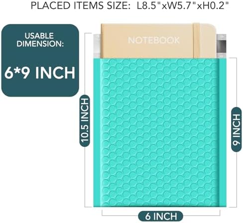 Metronic Bubble Mailer 6x10 Inch 25 Pack Teal Padded Envelopes Cushioning - Image 2