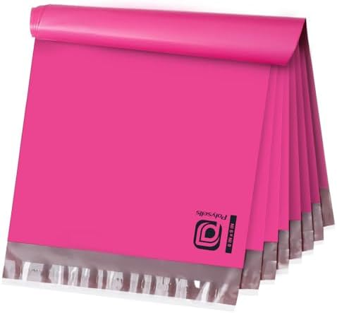 POLYSELLS 100 pcs 6x9 Inches Pink Poly Mailers Shipping Envelopes, Strong Adhesive Sealing, Waterproof, and Tear-resistant Postal Mailing Bags for Clothing and Accessories by POLYSELLS