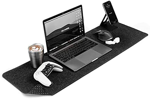 DELTAHUB - Minimalistic Felt Desk Protective Pad, Anti-Fray, Anti-Slip, Easy to Clean, Easy Glide, Long Lasting, Sleek Design, Comfortable, Resistant, Desk Mat, PC, Mac, Laptop - Medium (12x35inch) by DELTAHUB