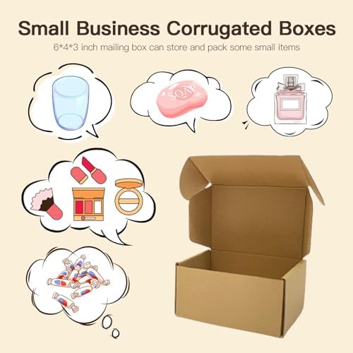 50 Pack 6x4x3 Inches Brown Corrugated Mailer Boxes -Corrugated Cardboard Mailing Boxes for Small Business Packaging and Gift Presentation - Image 5