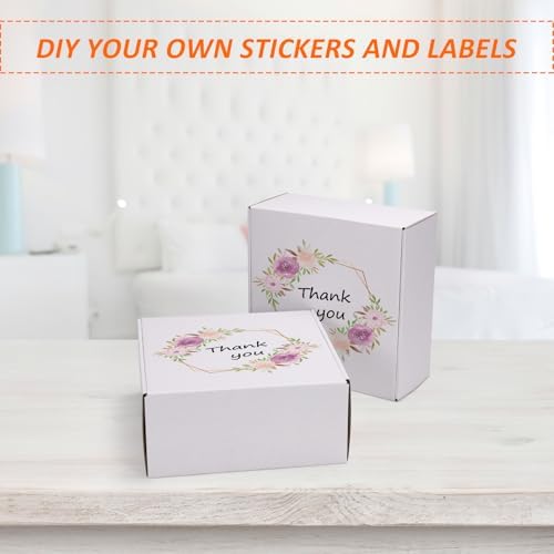 HORLIMER 9x9x4 inches Shipping Boxes Set of 25, White Corrugated Cardboard Box Literature Mailer - Image 4