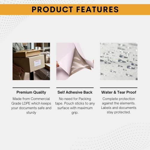 500 Pack 6"x10" Shipping Label Sleeves – Clear Self-Adhesive Packing Slip Pouches, Waterproof Packing List Envelopes – Ideal for Shipping Documents, Mailing Labels, Invoices & Packing Slips - Image 3