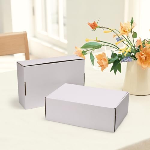 HORLIMER 12x8x4 Shipping Boxes Set of 20, White Corrugated Cardboard Mailer Box for Packing Small Business - Image 5