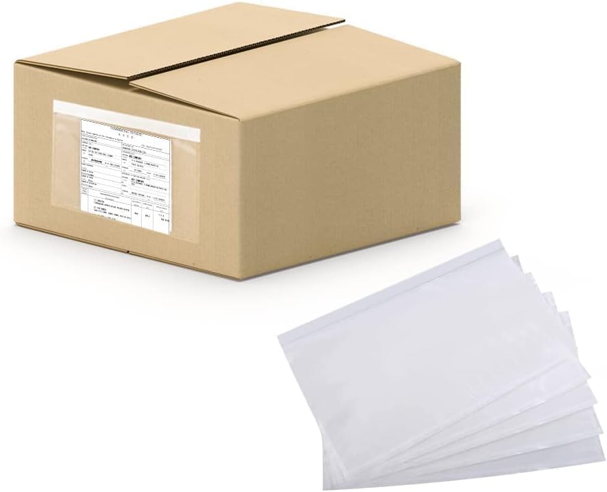 6" x 9" Packing Slip Envelope Pouches, Clear Adhesive Top Loading Packing List Label Sleeve - 1000 Packs Shipping Envelopes by OausTectDirect