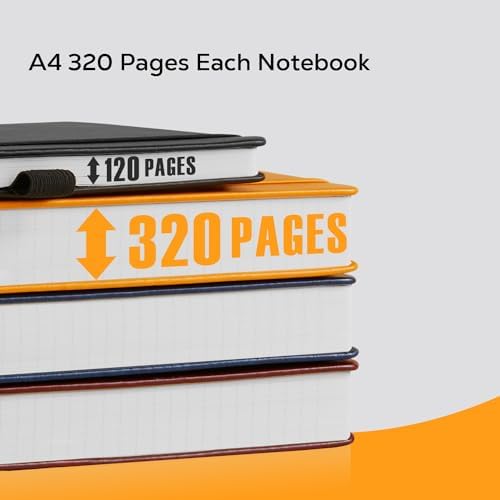 FOCUS DAY A4 Hardcover Notebook, Large 8.5 x 11 Notebook Journals for Writing Note Taking Women & Men, 320 Pages Hardcover Work Notebook Journal Notepad Writing Pads, Orange - Image 3