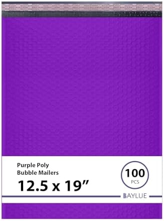 Purple Bubble Mailers 12.5x19, Self Seal Poly Padded Envelopes #6, 100 Pack by BAYLUE