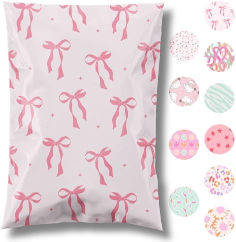 Pretty Package Store Poly Mailer 14.5x19, Pink Bows Coquette, 100 Pack by PrettyPackageStore