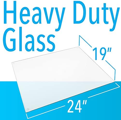 IMPRESA Clear Tempered Glass Desk Mat - 19 x 24 in, Clear - Table Protector & Desktop Mat for Office Accessories with Dry-Erase Surface & Preinstalled Rubber Feet - Image 3