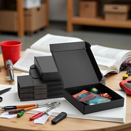 10x10x2 inch Black Shipping Boxes for Small Business- Set of 25 - Image 4