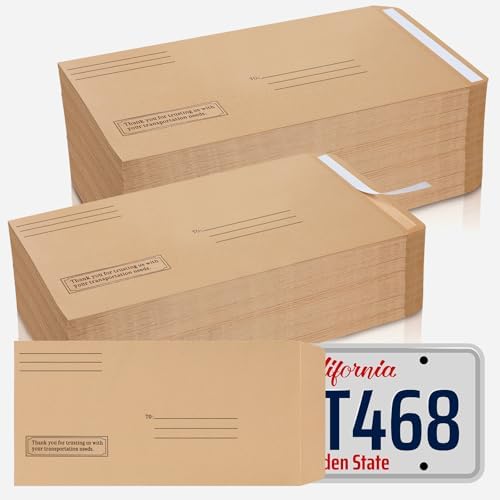 Feifeiya 200 Pcs License Plate Envelopes Peel and Stick for Mail, Fresh by Feifeiya