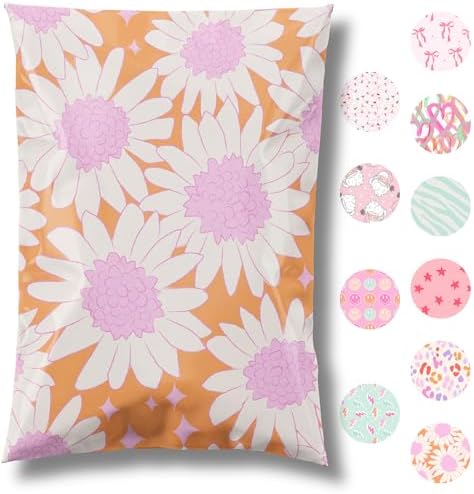 Pretty Package Store Poly Mailer 6x9, Pink Blooms Flowers, 100 Pack by PrettyPackageStore