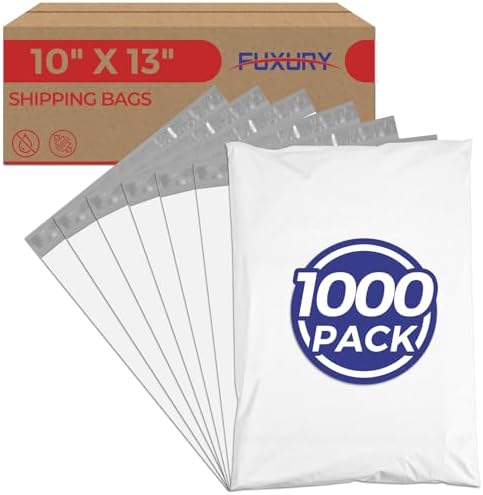 Fuxury Poly Mailers 10x13 Inch 1000Pcs,Bulk Shipping Bags for Clothes,White by Fuxury