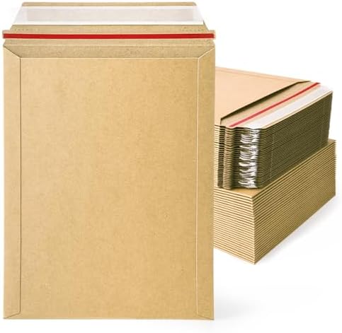 zmybcpack 50 Pack 7x9 inch Kraft Rigid Mailer, Self Seal Document Mailers by zmybcpack