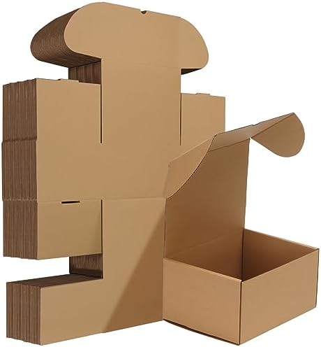 HORLIMER 8x6x4 inches Shipping Boxes Set of 25, Brown Corrugated Cardboard Box Literature Mailer by HORLIMER