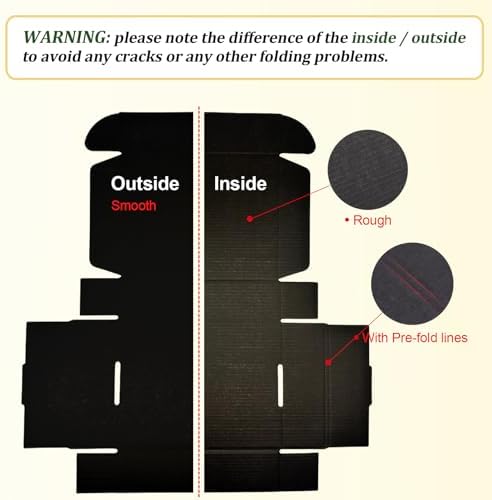 Small Shipping Boxes 7x6x2, Set of 25, Black Corrugated Cardboard Box Mailer (YD762-25BK) - Image 3