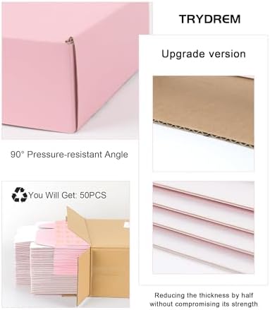 6x6x2 Pink Shipping Boxes for Small Business, Pack of 50 Small Cardboard Boxes for Shipping Mailer Packaging - Image 3