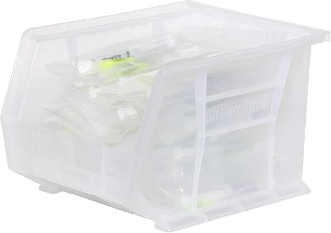 Akro-Mils 30239 AkroBins Plastic Storage Bins, 11"x8"x7", Clear, 6-Pack | Space-Saving Stackable Bins for Garage, Pantry, Craft Organization - Image 8