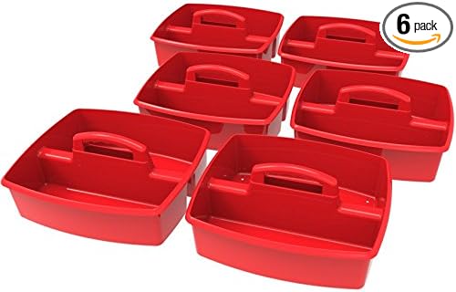 Storex Storex Large Classroom Caddy,13 x 11 x 6.575 Inches, Red, Case of 6 (00954U06C) by Storex