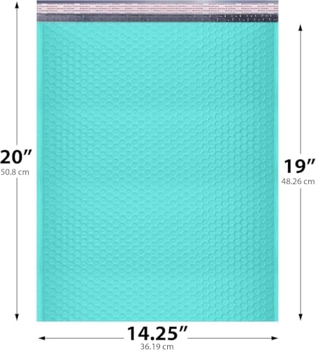 Teal Bubble Mailers 14.50x20, Self Seal Poly Padded Envelopes #7, 100 Pack - Image 2