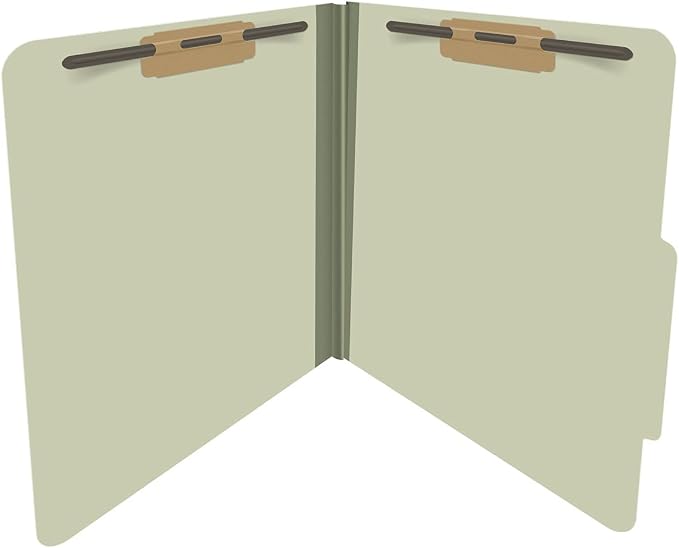 25 Pt. Pressboard Classification Folders, 2/5 Cut ROC Top Tab, Letter Size, No Dividers, Light Green (Box of 25) - Image 4
