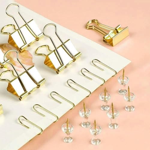 Paper Clips Binder Push Pin Set, Assorted Sized Binder Clips - Image 6