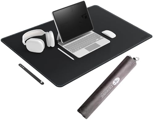 CENNBIE Leather Desk Mat - 31.4" x 19.6" Computer Desk Pad (Black) by CENNBIE