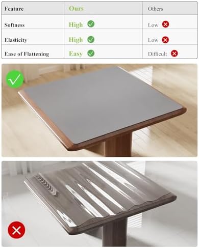 Light Gray Plastic Table Cover Protector, 36" x 72" PVC Desk Pad Mat - Image 4