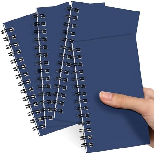 Jutom 4 Pcs Small Spiral Notebook Memo Pad 3x5, Dark Blue by Jutom