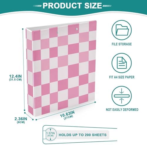 3 Ring Binder 1.5 Inch Clipboards Binders with Interior Pockets Round Ring Binder for Office Supplies and School - Image 5