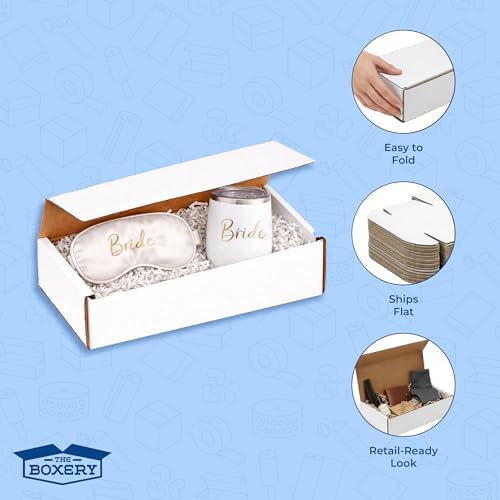 The Boxery Corrugated Mailers White Tuck Shipping Boxes (7x4x3) - Image 5