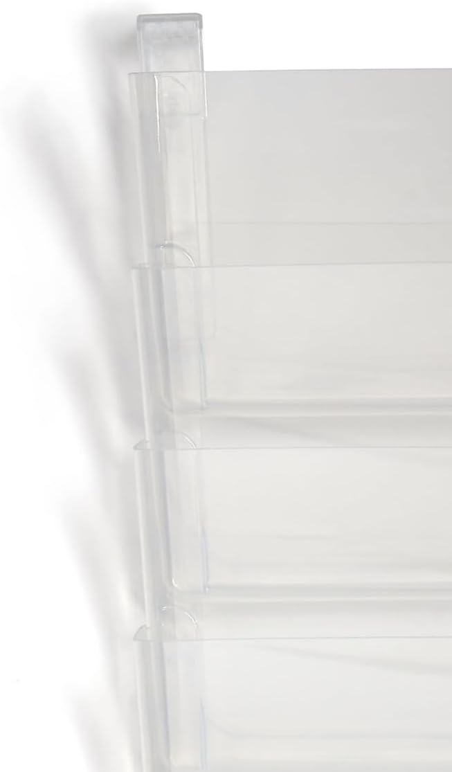 TRU RED 7‑Pocket Plastic Letter Wall File, Clear – Vertical Wall‑Mounted Organizer for High‑Capacity Mail & Document Sorting - Image 2