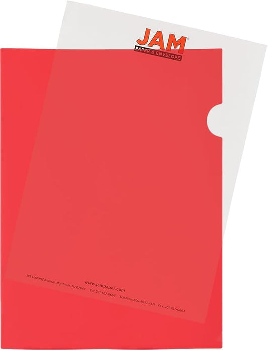 JAM PAPER Plastic Sleeves - Letter Size - 9 x 11 1/2 - Red Project Pockets - 600 Bulk Page Protectors/Pack by JAMPaper