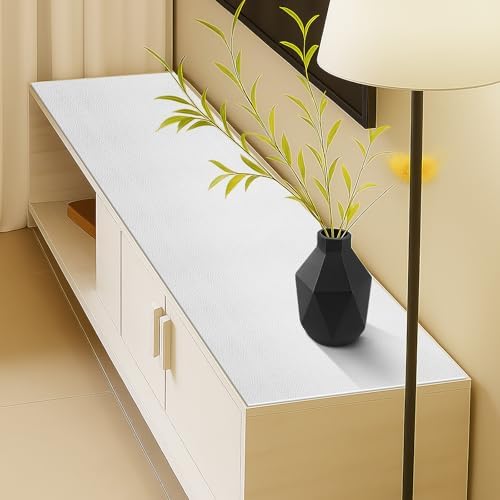 Warmstar Leather Table Cover 16 x24 Inch, 1.8MM Thick PVC Table Protector Waterproof, Desk Cover Protector Non-Slip Table Pad for Kitchen, Dresser, Gaming Desk,Dining Room Table，White - Image 5