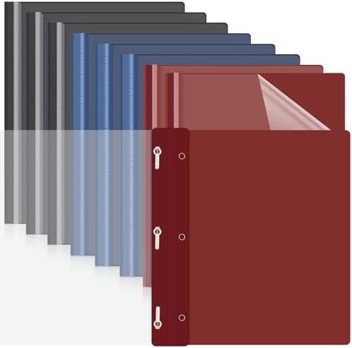 Teling 48 Pcs Clear Front Report Covers with 3 Prong Fasteners, Classic by Teling