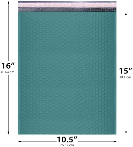 Green Bubble Mailers 10.5x16, Self Seal Poly Padded Envelopes #5, 100 Pack - Image 2