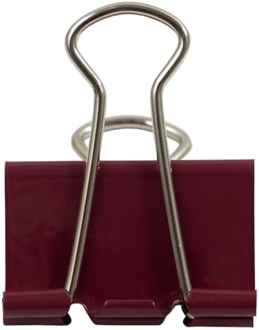 JAM PAPER Colorful Binder Clips - Medium - 1 1/4 Inch (32 mm) - Burgundy Binderclips - 15/Pack - Image 4