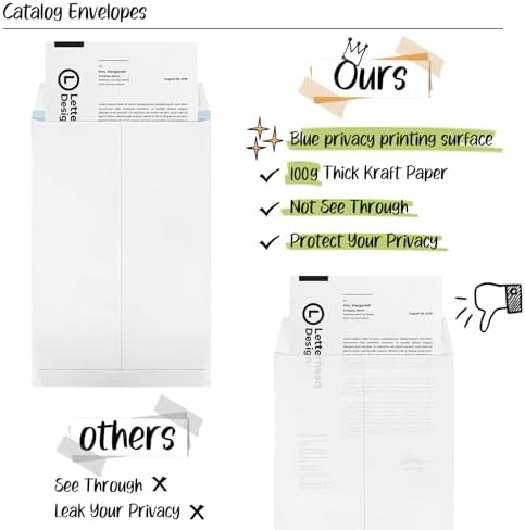 ACSTEP 9x12 Catalog Envelopes 100 Pack White Security Envelopes Self Seal - Image 5